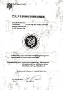 Zulassung Grundstückentwässerung Clean Rohr